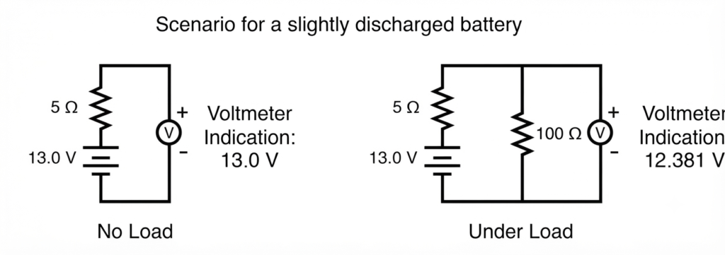 schenario of slighly discharged battery